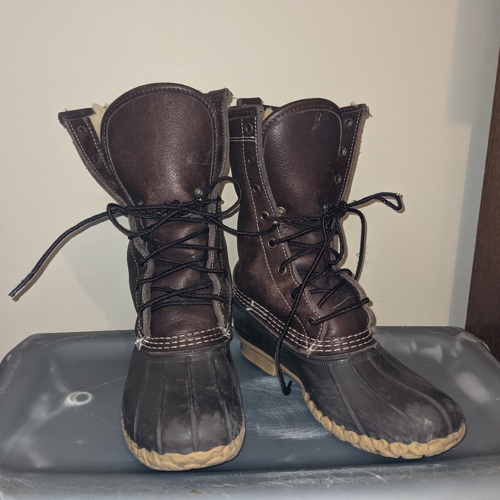 L.L.Bean Shearling "Bean Boots" Duck Boot 8n Gem